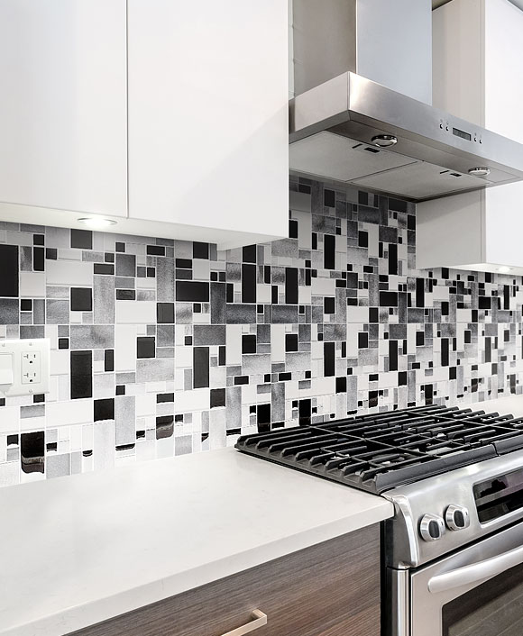 Modern kitchen Mixed Glass Metal Backsplash Tile BA1120