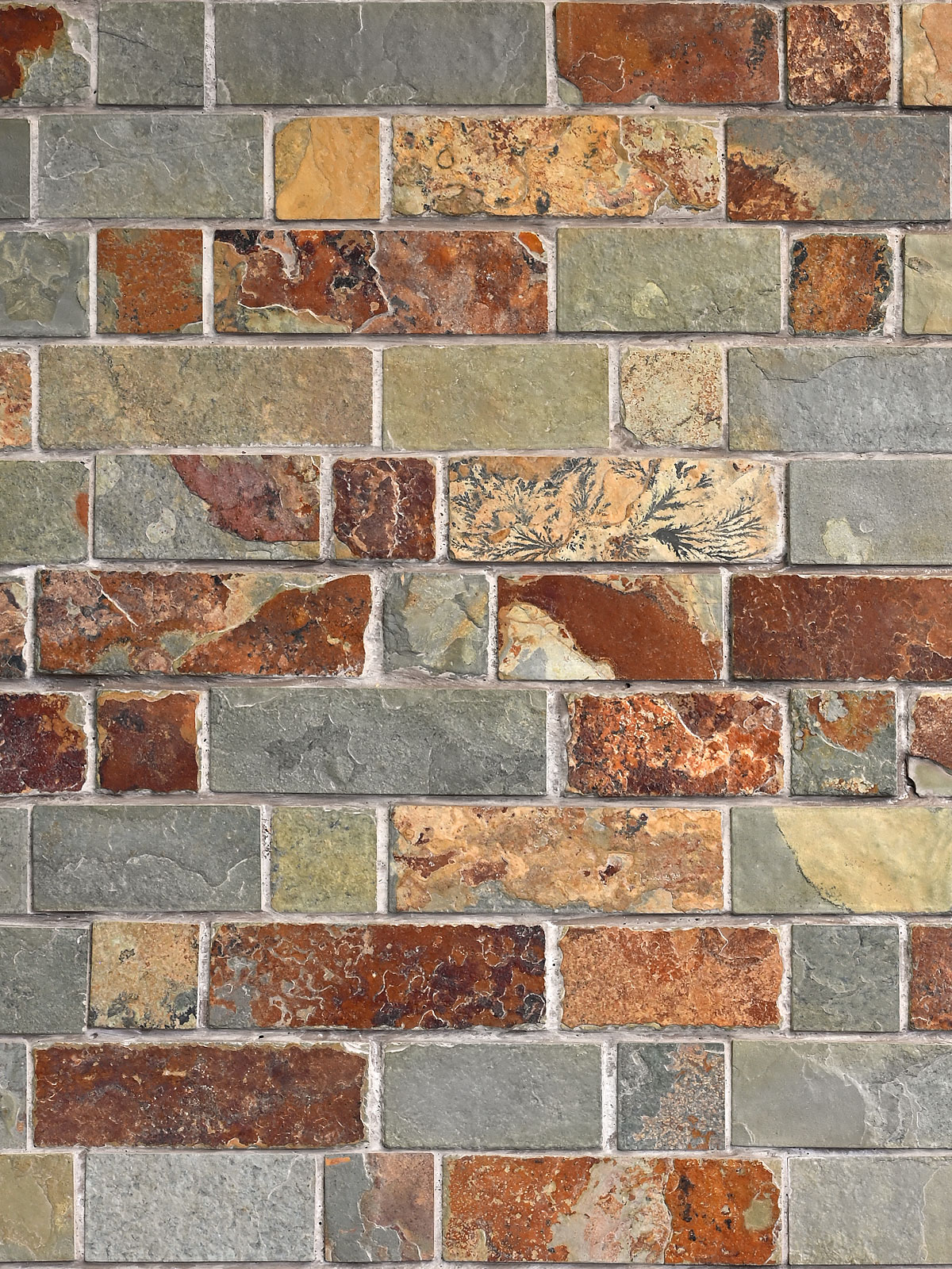 Rusty brown gray slate mosaic backsplash tile BA1063 2