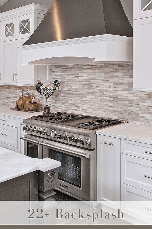 white modern kitchen with marble subway tile 1