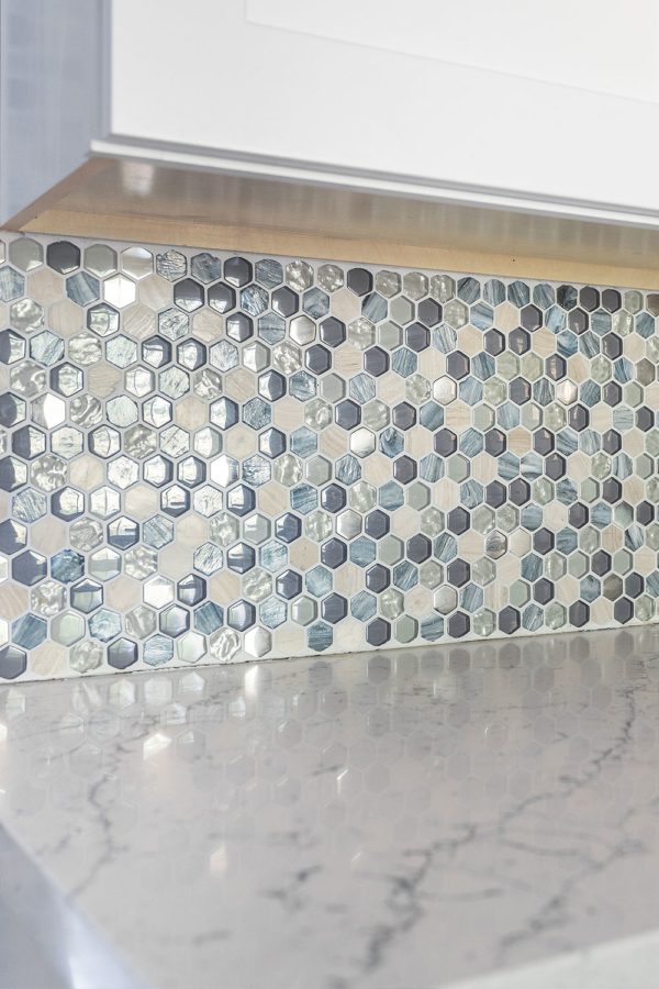 Blue Gray Hexagon Glass Marble Mosaic Tile BA62026 5
