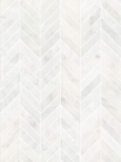 White modern marble chevron mosaic backsplash tile BA631613