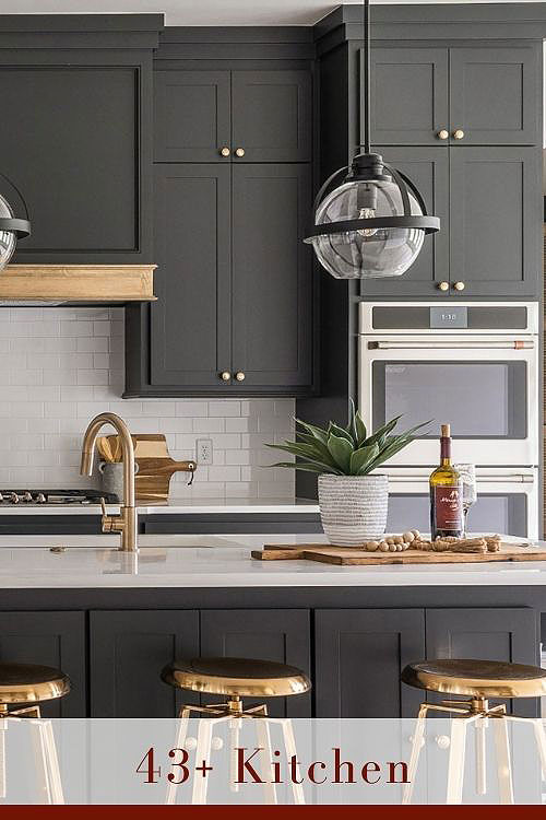 Gray Kitchen Cabinets with White Countertops
