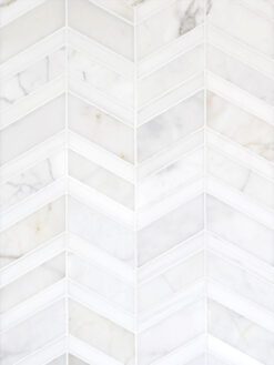 White Gray Gold Chevron Marble Mosaic Backsplash Tile BA6311 11