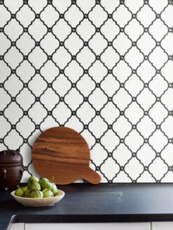 White black water jet luxury mosaic backsplash tile BA7004 1