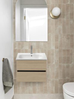 24 Modern Light Oak Single Sink Floating Vanity Wall