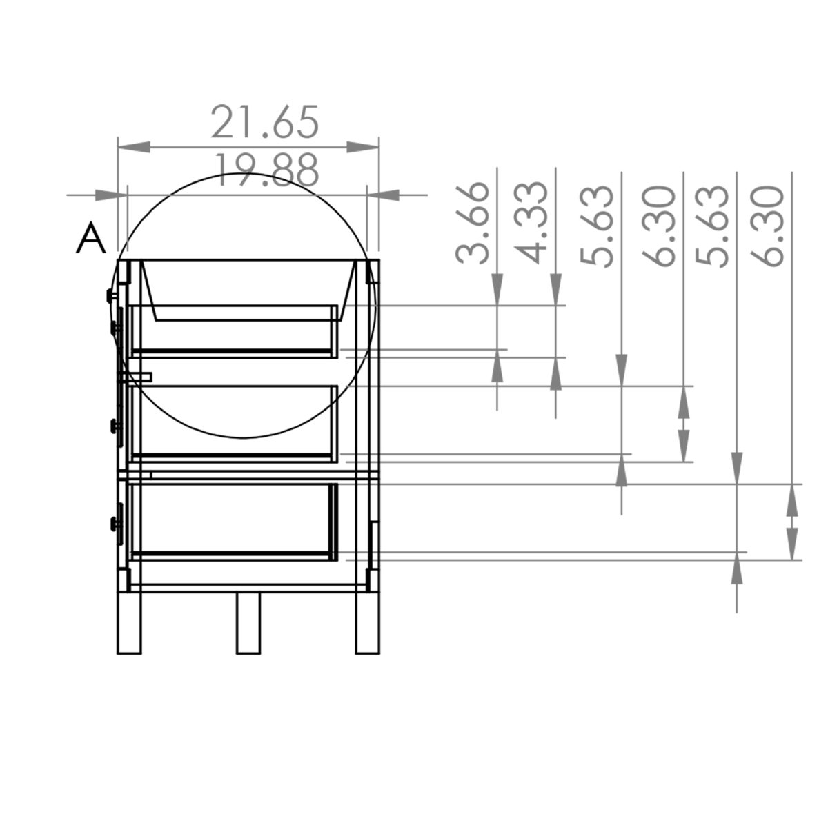 48 inch Double Sink Vanity Drawing side 4