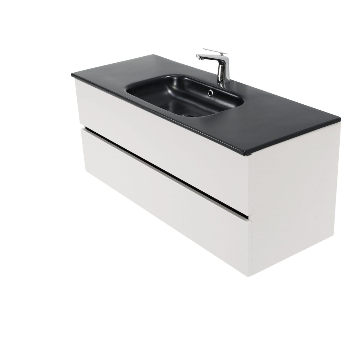 48 inch Matte Cashmere Single Sink Floating Vanity side view 1 3