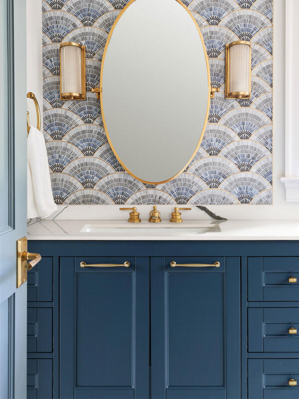 48 Navy Blue Single Sink Vanity Cabinet