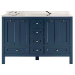 48 inch Navy Blue Double Sink Vanity a
