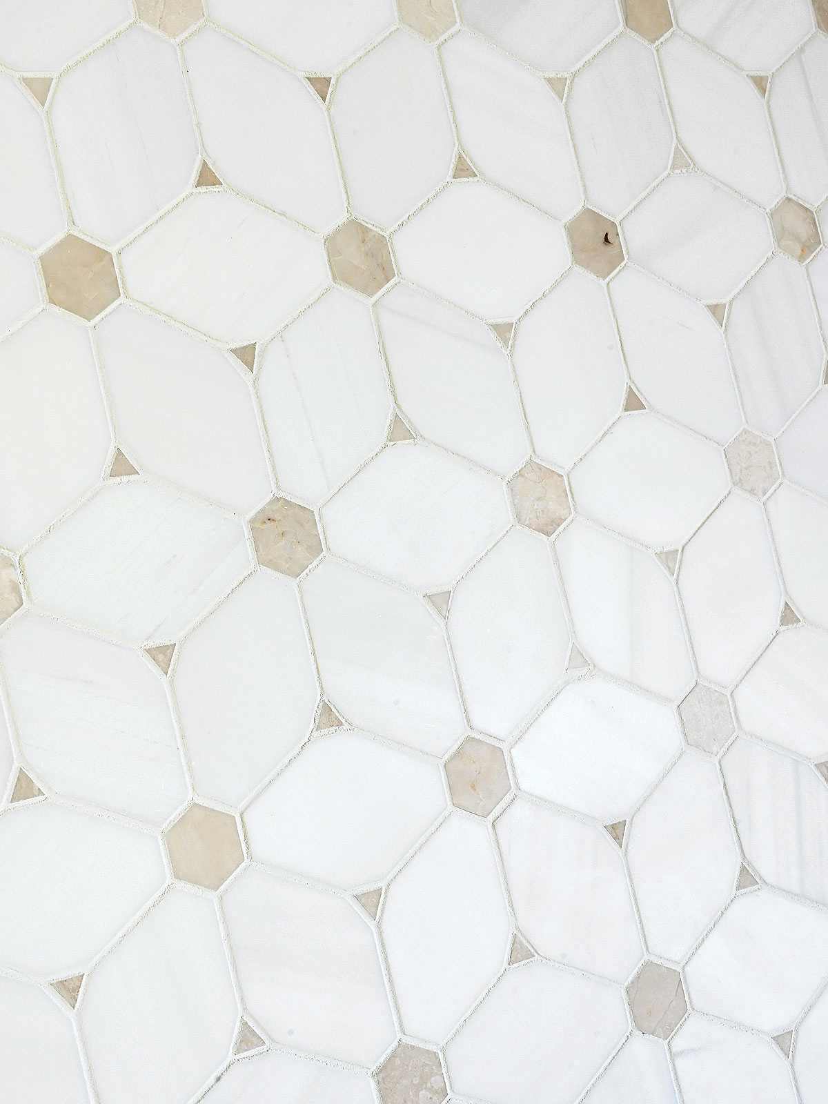 White Beige Marble Elegant Mosaic Backsplash Tile BA6310 7