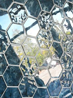 Blue Hexagon Glass Mosaic Backsplash Tile BA5501 3