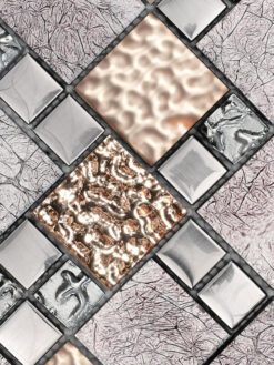 Glass Metal Rose Gold Shell Glass Backsplash Tile BA62015 2