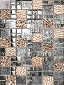 Glass Metal Rose Gold Shell Glass Backsplash Tile BA62015 5