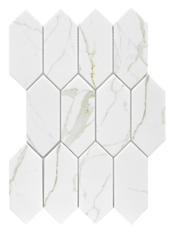 Glass Calacatta Gold Marble Look Mosaic Backsplash Tile BA6702 2
