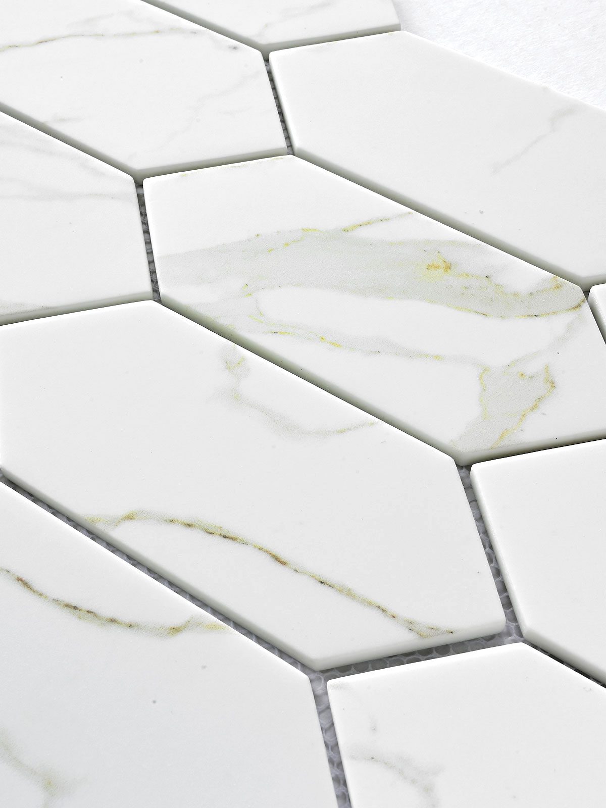 Glass Calacatta Gold Marble Look Mosaic Backsplash Tile BA6702 8