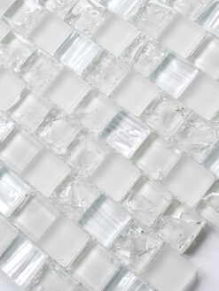 White Shell and Crackle Glass Mosaic Backsplash Tile BA6705 8