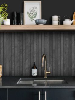 Black Countertop Cabinet Slate Modern Kitchen Backsplash Tile BA1081