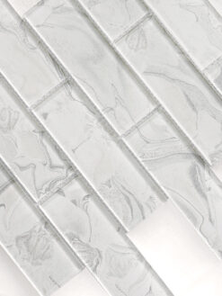 White Color Gray Veins Sparkle Glitter Design Backsplash Tile 4 BA8001