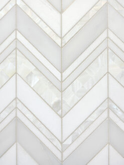 Chevron Pearl Marble Mosaic Backsplash Tile BA8030 5