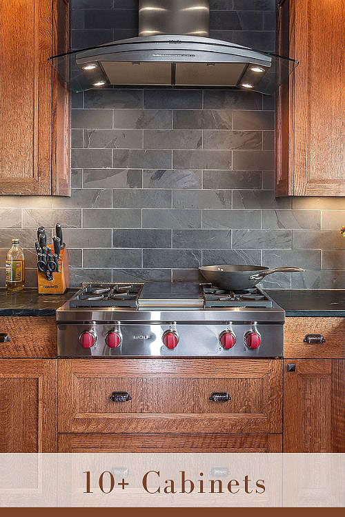 Dark Backsplash for Brown Cabinets